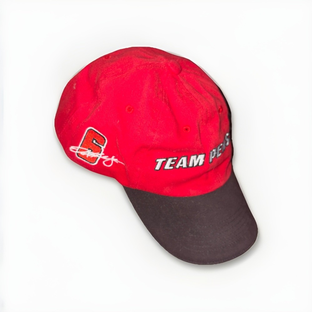 Team Penske‎ Red #3 & #6 Hat VTG era 2004 Helio Castroneves and Sam Hornish Jr..